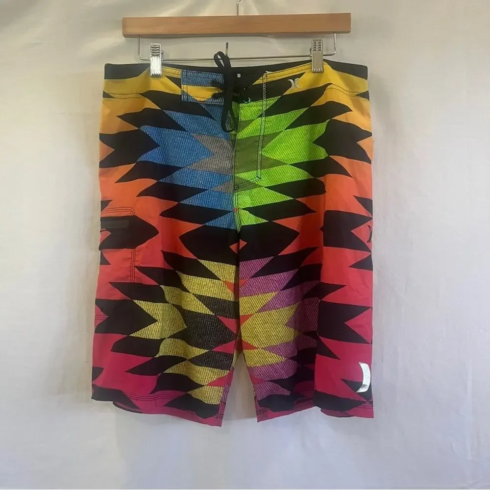 Hurley Phantom Boardshorts Mens 4 Way Stretch Vibrant Multicolor Geometric Swim